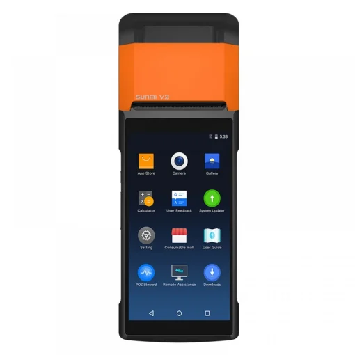 Terminal Mobil Sunmi V2, POS Printer, Wireless, Bluetooth, 4G, GPS, USB
